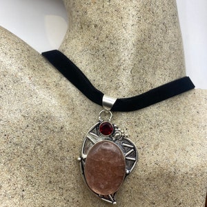 Vintage Antique Pink Rose Quartz Choker Necklace