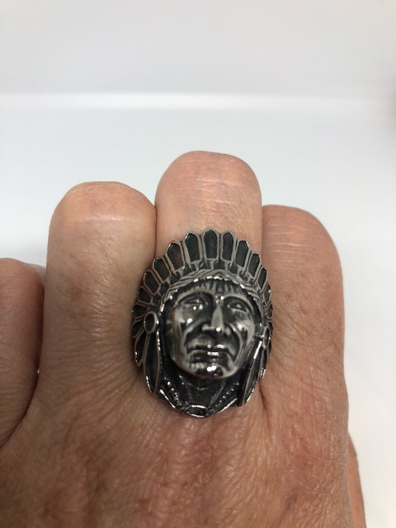 Vintage Native American Chief Silver Stainless St… - image 9