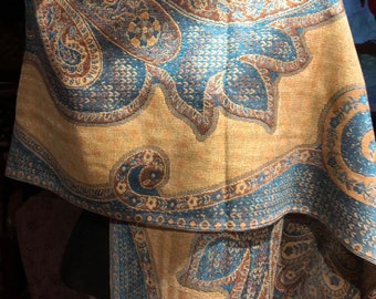Lenço/Xale Pashmina Vintage com Brocado Paisley
