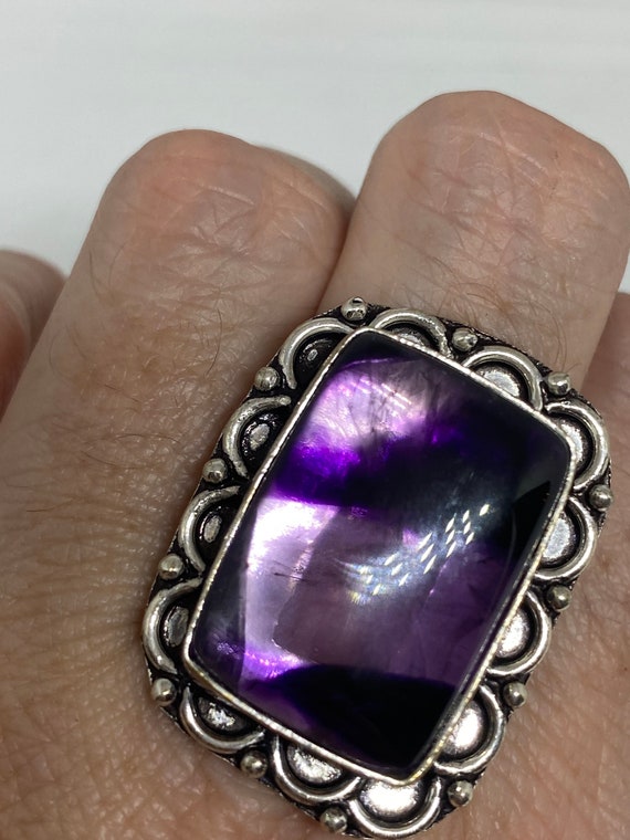 Vintage Genuine Amethyst Ring Size 8 - image 8