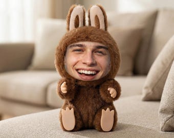 Custom Face Plush Keychain, Personalized Photo Bag Charm, Long Distance Relationship Gift,  Gift for Boyfriend Girlfriend, Car Ornament