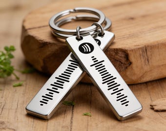 Portachiavi Spotify personalizzato, portachiavi con canzone musicale scansionabile, gioielli personalizzati con incisione, nero, oro, rosa, argento