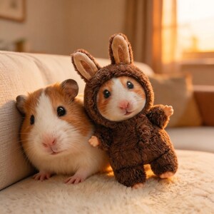 Portachiavi di peluche personalizzato Pet&Labubu, bambola con ritratto personalizzato, regalo ricordo per un amico, ciondolo a forma di porcellino d'India per borsa immagine 5