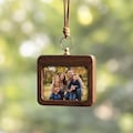 Personalized Photo Walnut Wood Car Hanger | Custom Picture Frame Rearview Mirror Ornament | Anniversary Gift for Couple, New Family