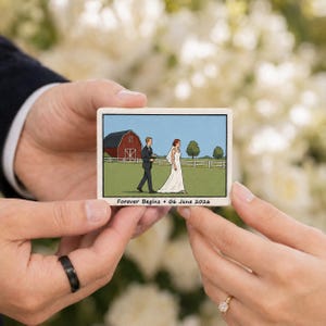 Wedding Gift for Newlyweds, Personalized Wedding Photo Magnet, Bride and Groom Gift, Custom Couple Keepsake, Bridal Shower Gift