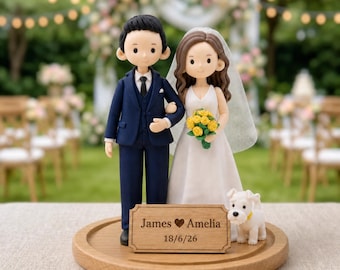 Personalized Wedding Cake Topper,Custom Bride and Groom Romantic Figurine From Photo,Wedding Keepsake Gift