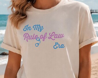 Tank/T-shirt Political In My Rule of Law, grappig katoenen shirt pro-democratie