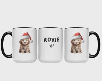cavapoo puppy christmas mug personalized