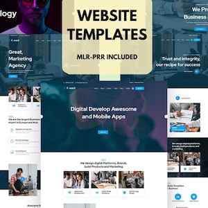 May include: A promotional image showcasing website templates with the text "WEBSITE TEMPLATES" and "MLR-PRR INCLUDED". The image also includes the text "Digital Develop Awesome and Mobile Apps" and other website design elements.