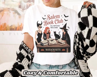 Camiseta del Club de Lectura de Salem: Camiseta de lectura de Halloween espeluznante