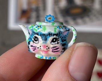 ヴィンテージ　レフトン社　ミス プリス キティ　ティーポット Lefton Miss Priss Cat Teapot - Etsy