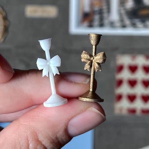 Portavelas para casa de muñecas con lazo coqueto, archivo STL, impresión en resina 3D