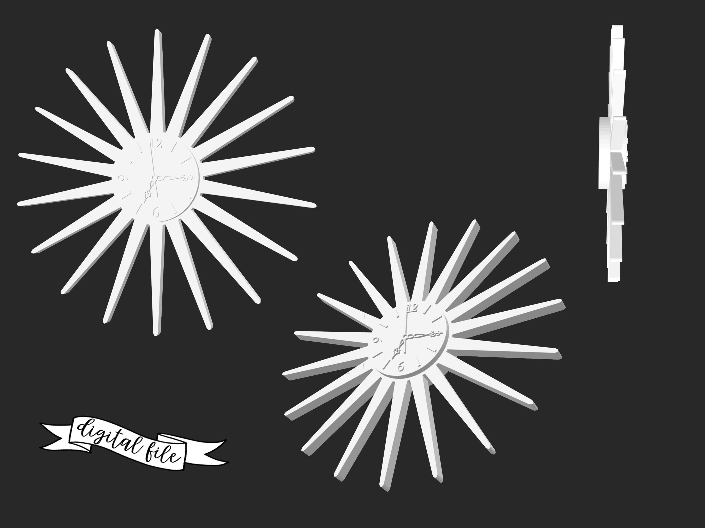 STL File Dollhouse Starburst Clock, 70's Decor, 3d Resin Print - Etsy