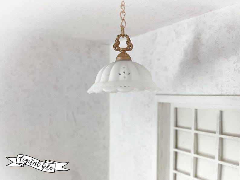STL File Dollhouse Hanging Pendant Light, 1:12 Scale, 3d Resin Printing ...