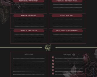 Gothic Floral Monthly Planner (Printable + Fillable PDF)