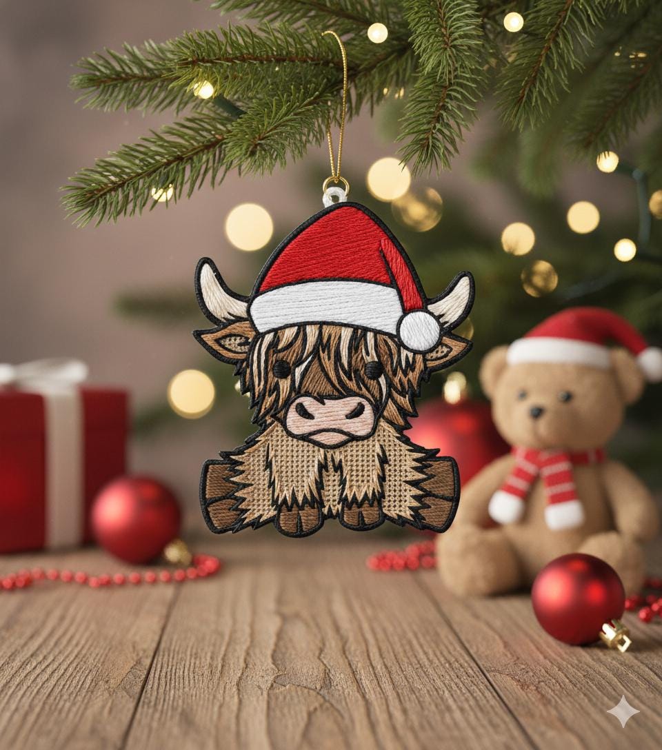 Lustige Weihnachtskarte Mit Weihnachtskuh - 145x145 Mm, Umweltfreundlich & Hochwertig