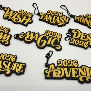 Chaveiro personalizável de cruzeiro Disney: Pingente de bolsa personalizado com pó de fada, impressão 3D com nome do navio e extensor de peixe.