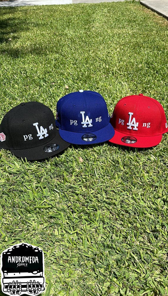 帽子 pglang custom newera MLB New Era Los Angeles Dodgers Blue PGLang Custom Fitted