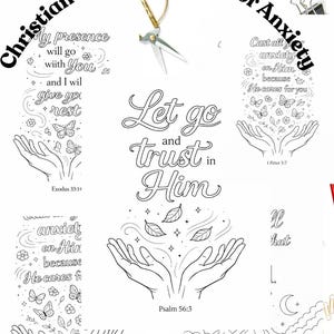 Christian Coloring Pages Printable for Adults |Bible Verse Coloring Book |Anxiety Relief Faith Coloring Sheets |Scripture Coloring Pages PDF