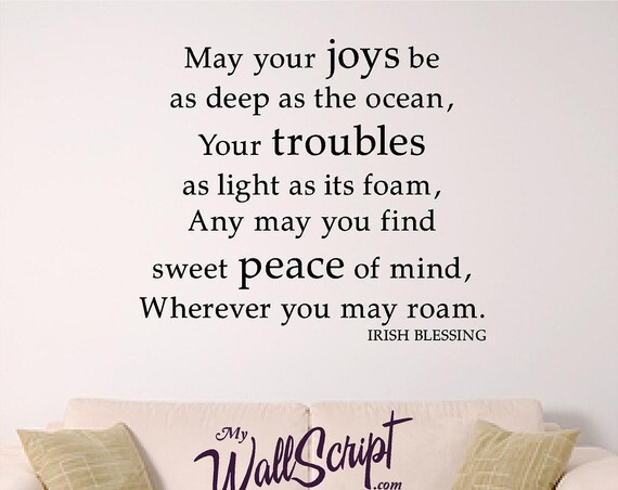 Irish Blessing Home wall decor, Pray wall decal, kitchen wall decal, vinyl sticker art