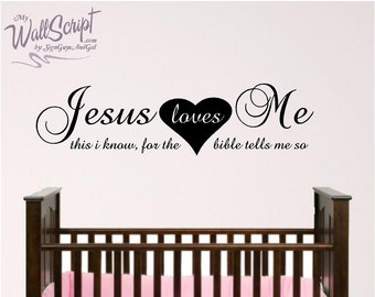 Nursery Wall Art, Jesus Loves Me, Sunday School Room wall decal,