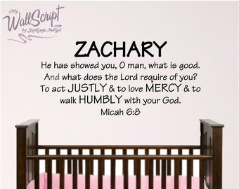 Boy nursery scripture wall art, Michah 6:8, act Justly