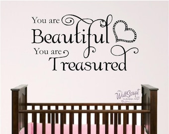 Nursery Bible Verse Wall Decal, You are Beautiful, Baby or Child Room Wall Graphic, Sunday School Wall Art