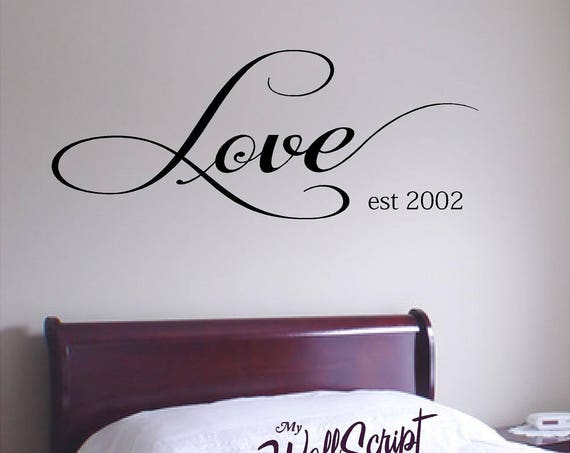 Love Est Decal, Bedroom Wall Decal, Guest Bedroom Wall Art, Wall Graphic, Inspirational Wall Decal