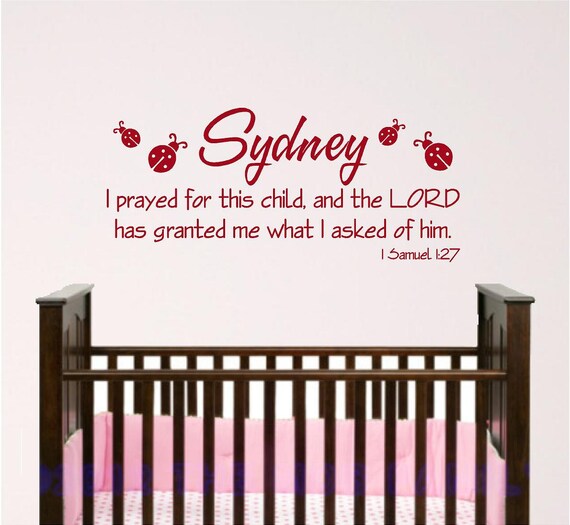 Nursery Wall Art, Personalized... I prayed for this child