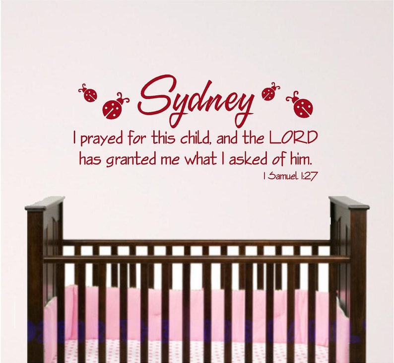 Nursery Wall Art, Personalized... I prayed for this child image 1