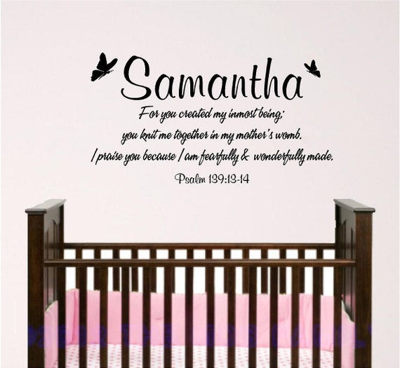 Girl nursery wall art, psalm 139