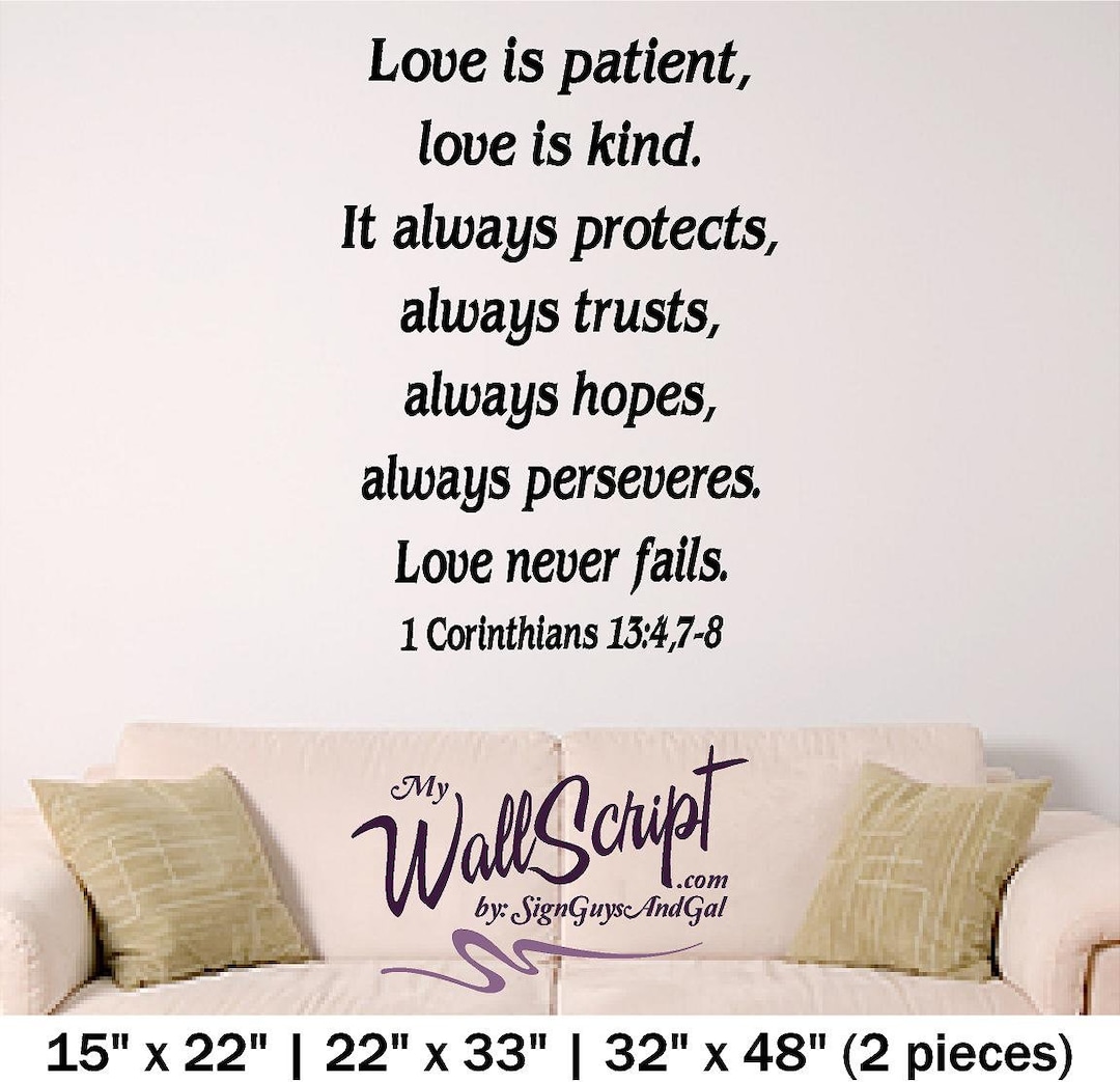 Love Is.. Wall Art, Wall Graphic for Home, Bedroom or Church. 1