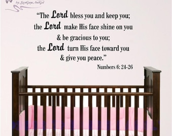 Nursery Bible Verse Wall Art, Lord Bless You, Numberts 6: 24-26 Baby Room Wall Decal