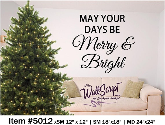 Christmas wall art, Merry and Bright