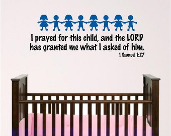 Nursery Bible Verse Wall Art, 1 Samual, I prayed for this child