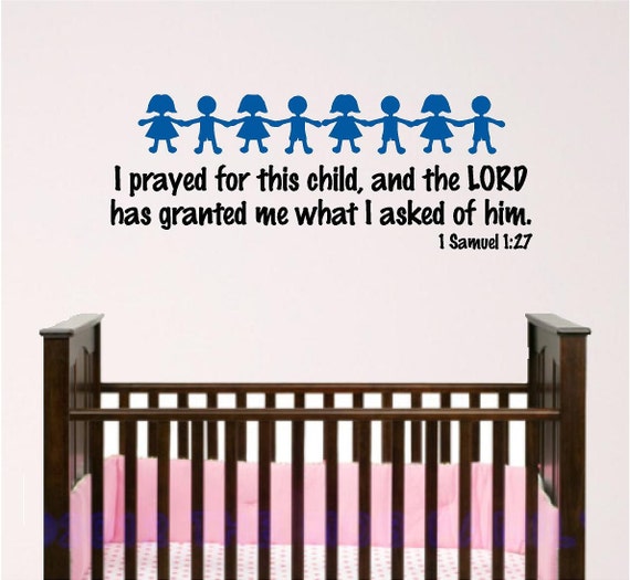 Nursery Bible Verse Wall Art, 1 Samual, I prayed for this child