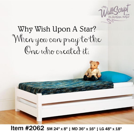 Wish Upon a Star nursery decal, child wall decal, bedroom wall decal