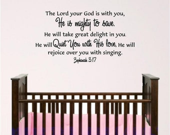 Mighty To Save Girl Nursery, baby room wall decal, young girl wall decal