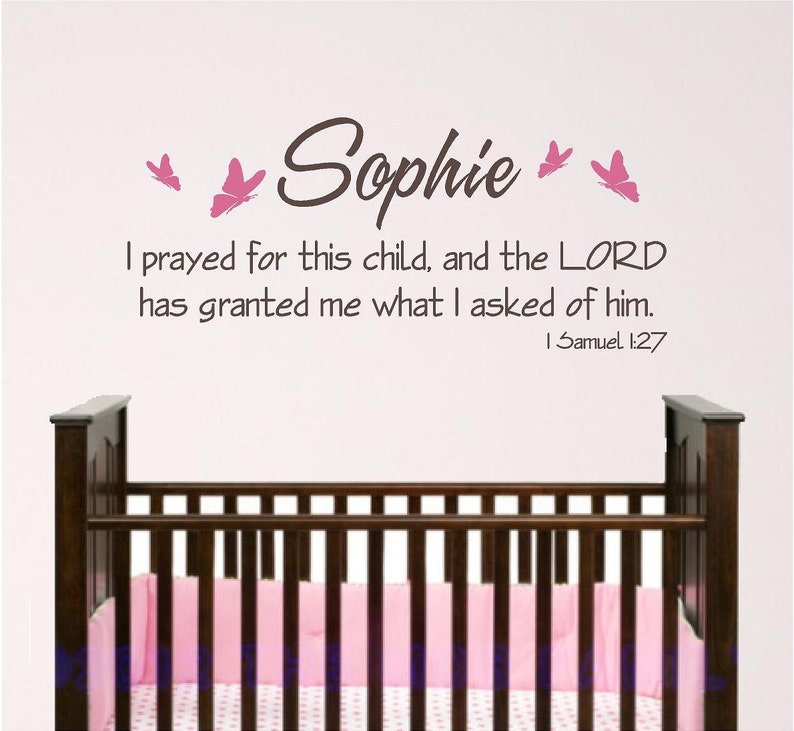 Nursery Wall Art, Personalized... I prayed for this child image 1