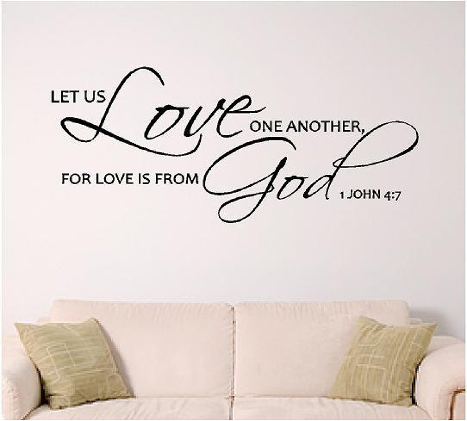 Lets Us Love One Another Wall Decal Scripture Wall Art 1 Etsy