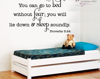 Nursery Wall Decal, Child Room Decal, Proverbs go to bed...