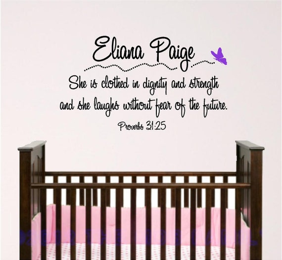 Nursery Bible Verse Wall Art, Proverbs 31.25