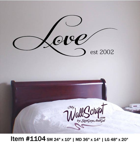 Love Est Decal, Bedroom Wall Decal, Guest Bedroom Wall Art, Wall Graphic, Inspirational Wall Decal