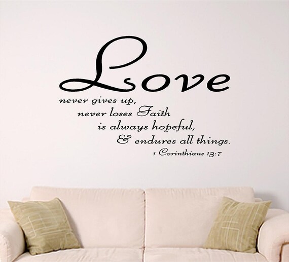 bible verse wall art, Love wall decal, 1 Corinthians