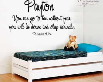 Nursery Wall decal, Personalized wall decal, Proverbs go to bed... Child wall decal