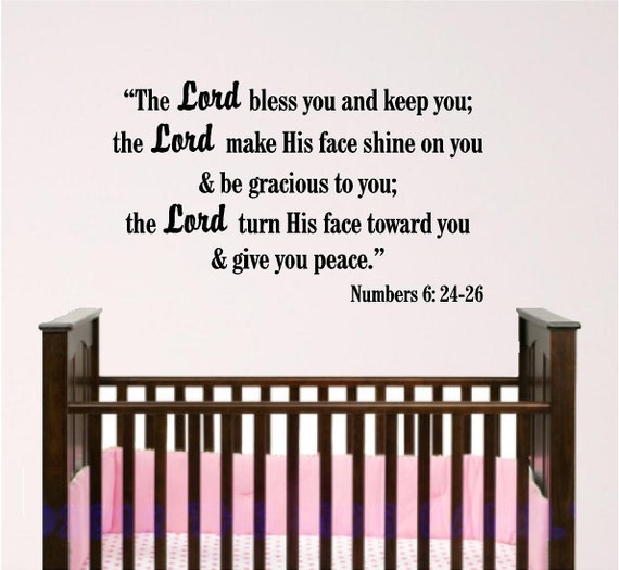 Nursery Bible Verse Wall Art, Lord Bless You