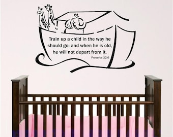 nursery bible verse wall art, noah ark small