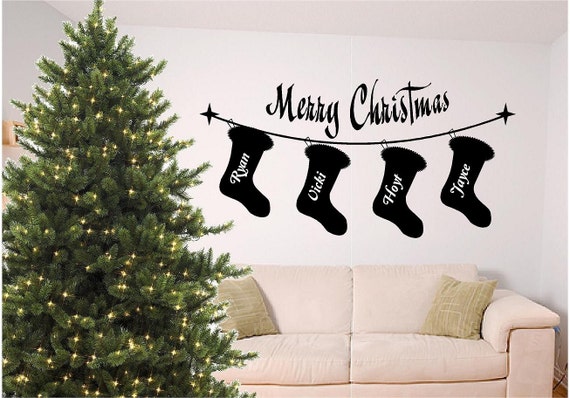 Christmas wall art, Custom stockings