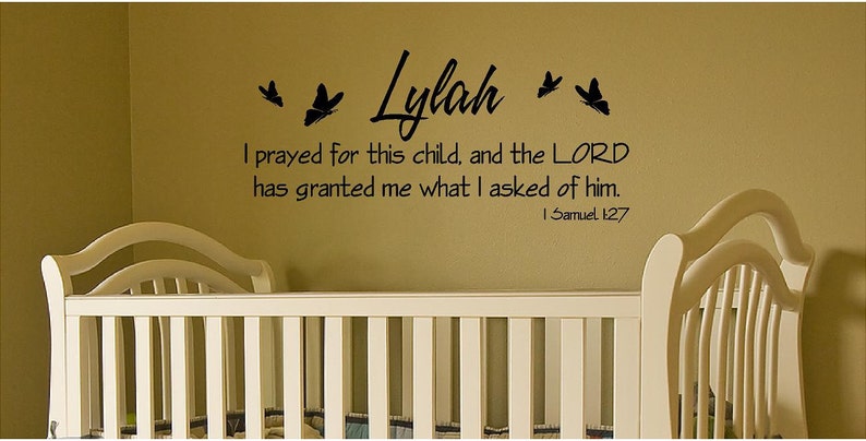 Nursery Wall Art, Personalized... I prayed for this child image 3