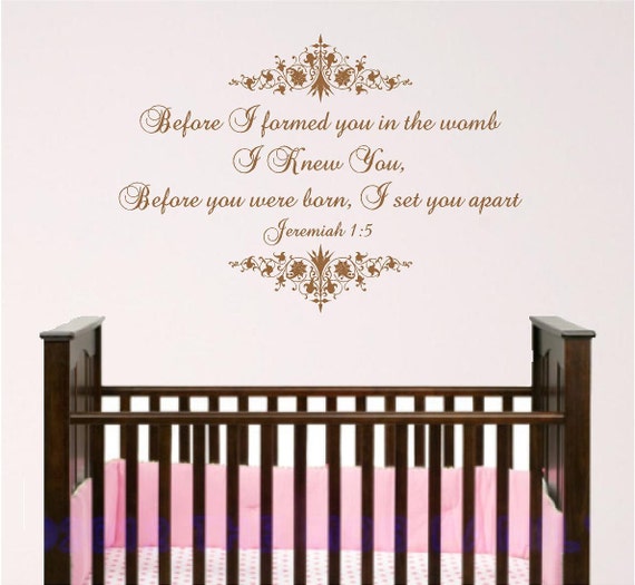 Victorian Nursery Scripture Wall Art, Jeremiah 1:5, Before you were born I knew you